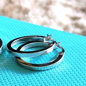 14k white gold hoops